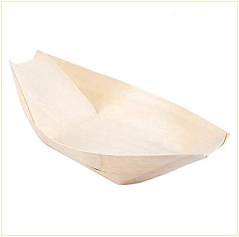100 Barchette Porta Finger Food In Legno Di Pino 17x8,5 Cm - Biodegradabili E Compostabili Per Aperitivi E Buffet - 4