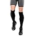 Zhanmai Cut Resistant Leg Sleeves Bite-Proof Protective Leg Sleeves for Welding, Lawn Mowing Guard Safety (Black, Straight Style)