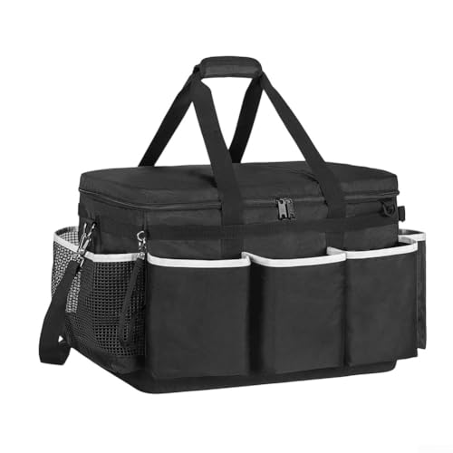 Organiseur de nettoyage de grande capacité avec cloisons non amovibles, plusieurs poches extérieures et base robuste pour le nettoyage, la peinture et l'entretien des fournitures