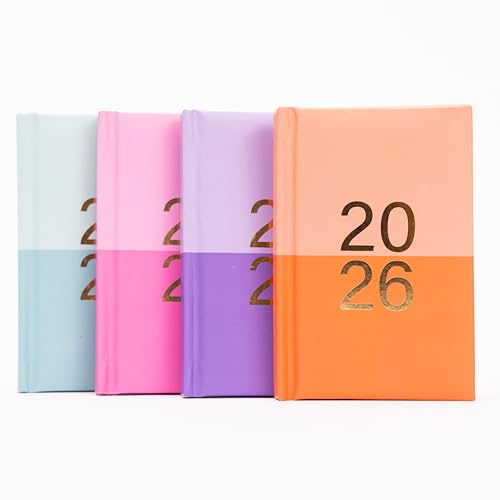 evelay 2026 Ombre Pocket Week to View Diary - Compact 8.5×11cm Planner with Notes, Contacts, Yearly Calendars & UK Holidays - Portable Weekly Organiser for Work, School & Everyday Scheduling
