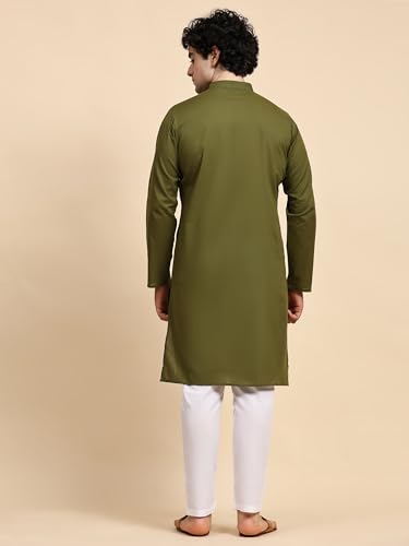 Image of SKAVIJ Men's Casual Kurta Pajama Set Regular Fit Traditional Dress Yoga Outfit