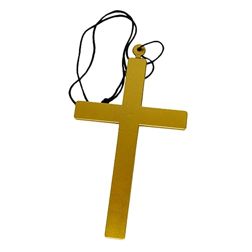 GALPADA 5 peças acessório de disfarce de Halloween padre cruz colares homem cruz colar homens cruz colar homem cruz colar homem colar homem colar de monge cruz de ouro colar pingente Jesus, Porcelana,