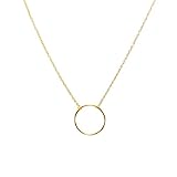 S.J JEWELRY Womens Handmade 14k Gold Plated/Rose Gold/Silver Plated Dainty Moon Cross and Circle Choker Necklace for womens girls-NK-Circle