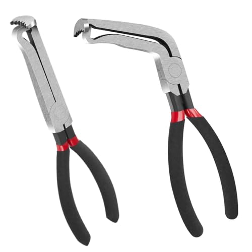 2PCS Electrical Disconnect Pliers Set, Electrical Connector Pliers, Automotive Tools Electrical Connector Plier, ElectricalDisconnect Plier for Cars (1*Straight&1 * 60°Bend)