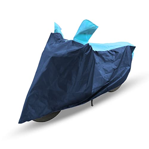Image of All Weather Protection Scooty Bike Cover for CB Shine Large - Anti UV - Dustproof - Polyester Top of The Line Scooty Cover Blue Aqua