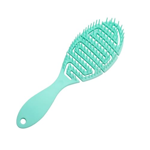 Cepillo de pelo Esqueleto Desenredante Antienredos y Antirotura Masajeador Peine Desenredante Para Pelo Seco y Mojado Peinado Suave y Sin Tirones (Verde)