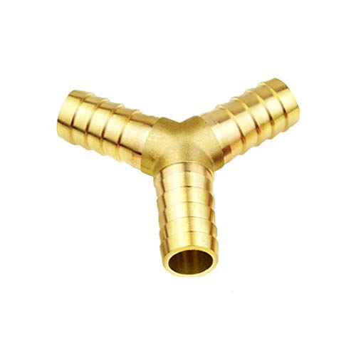 Joywayus 5Pcs 3/8" Id Hose Barb Shaped Y 3 Way Union Fitting Intersection/Split Brass Water/Fuel/Air #TOP2