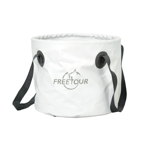 Baiao Cubo de agua plegable, 20 L, portátil, plegable, contenedor de almacenamiento para camping, lavabo para viajes, senderismo, pesca, barco, jardinería, lavado de coche (blanco)