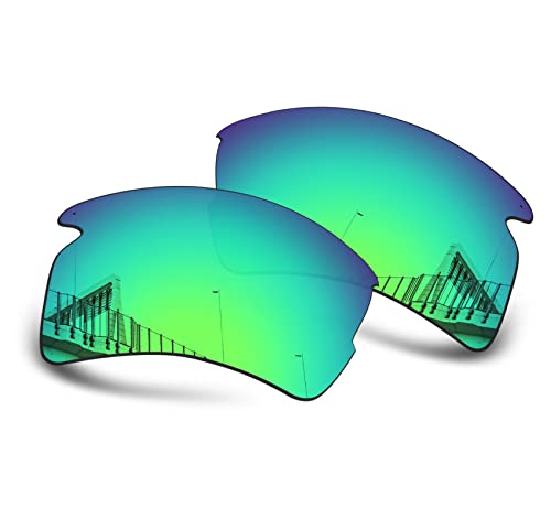 Image of Well-aimed Replacement Lenses Compatible with Oakley Flak 2.0 | Flak 2.0 XL Sunglasses - Green Iridium Polarized