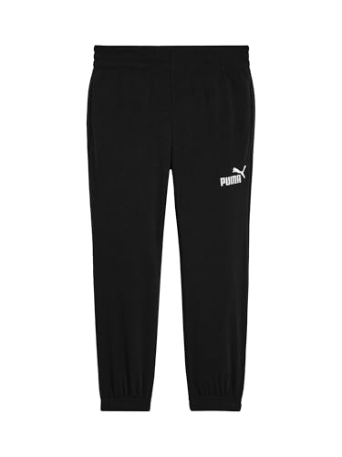 Puma Girls' Essential Basics Logo Fleece Joggers, Elastic Waistband, Side Seam Pockets