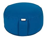 Yogabox Meditationskissen Basic, Abnehmbarer Bezug aus 100% Baumwolle, Höhe 13-18 cm, Praktische Trageschlaufe, Basic Collection, Buchweizenschalen, Petrol