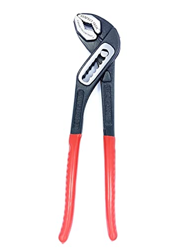 Image of PERFECT TECH 10 Inch Water Pump Plier | Sturdy Insulated Steel Groove Plier /Monkey Plier /Slip Joint /Drop Forged | Box Type Rubber Grip | Heavy Duty Build | Strong Jaw Force | Original Long Lasting