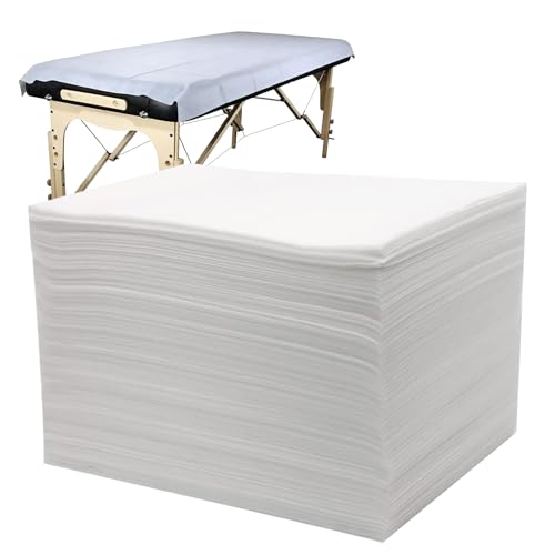 GOEDCH 100 piezas de sábanas de masaje: 180 x 80 cm sábana bajera para camillas de masaje, sábana blanca masaje, cubierta para camas de masaje, sábanas bajeras para spa, hotel, masaje, tratamientos de