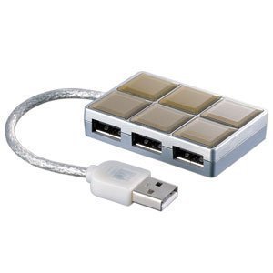 バッファロー iBUFFALO BHB4U211GDA USB2.0Hub Bus Power 4-Port Compact Key Design, Gold