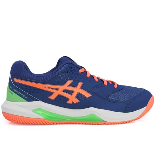 ASICS 1041A414-406 Gel-Dedicate 8 Padel Uomo, Dark Cobalt/Vivid Coral EU 42