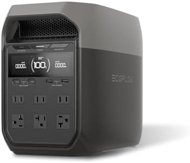 （01:30時点） EcoFlow DELTA 3 ポータブル電源 1024Wh リン酸鉄リチウムイオン ぽーたぶる電源 大容量 業界最速級の充電速度 56分で100%充電 定格出力1500W 10ミリ秒未満のUPS機能 ポータブルバッテリー 13出力ポート搭載 10年長寿命 キャンプ 防災 車中泊 家庭用 アウトドア用 停電対策に最適 防災グッズ アプリ操作可能 エコフロー