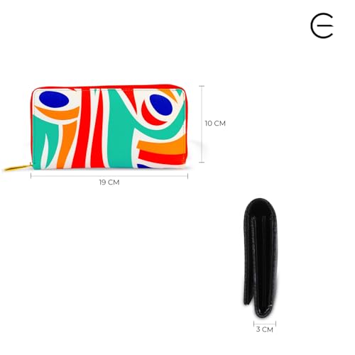 Image of Multicolor PU Zipper Wallet | 2-Fold Compact | Lightweight Daily Use | Secure Zip Closure | For Women