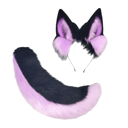 Queue de renard et oreilles de chat pour costume d'animal confortable et léger