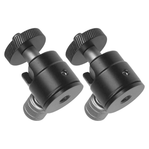 Adaptador de montaje con cabezal de bola de aluminio negro en pack de 2 unidades para trípodes