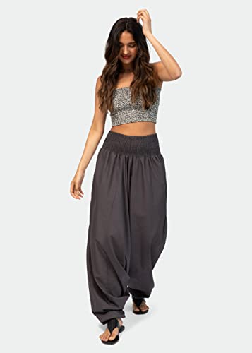 Cotton Maxi Harem Pants Romper Jumpsuit Grey,One Size Fit Size 6 - 16, Label States L #TOP2