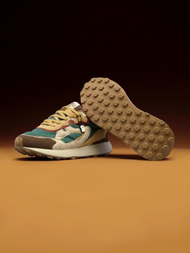 Image of The Souled Store Trailz: Men and Boys Low Top Sneakers Modern Retro Runner Breathable Mesh and Microfiber Suede Cushioned Insole Lugged Outsole Lace Up