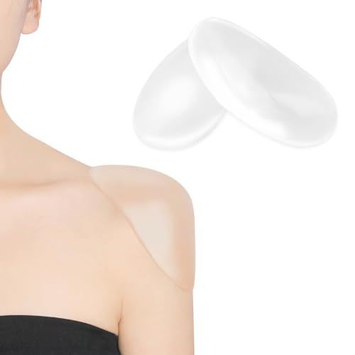 1Pair Silicone Shoulder Pads, Self Adhesive Shoulder Push-up Pads Anti-Slip Shoulder Enhancer Invisible Shoulder Support Soft Shoulder Cushion for Woman Man Suit Clothes Blazer Shoulder Bridal Fashion