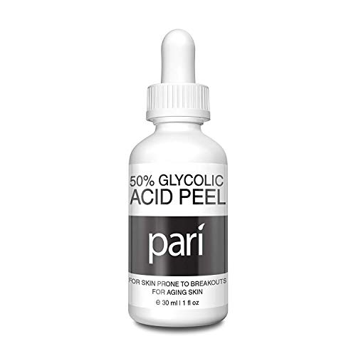 Pari Glycolic Acid 50% Peel Solution - Anti-Aging for Acne, Scars, Age Spot Reduction, Wrinkles, Fine lines, Freckles, Hyperpigmentation and Rejuvenate Skin - 1oz.