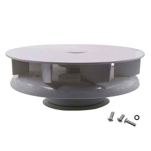 VHEUHZ Pequeño Ventilador de techo giratorio de perfil bajo para furgonetas autobuses, Blanco ventilador rotativo accionado por el viento
