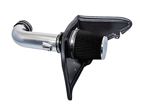 Cold Air Intake System with Heat Shield Kit + Filter Combo BLACK Compatible For 10-15 Chevy Camaro SS V8 6.2L