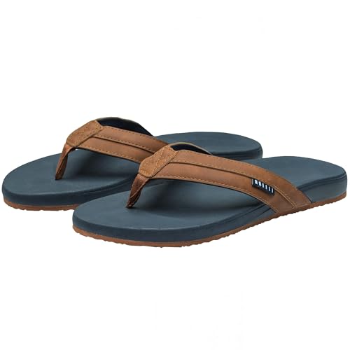Alpine Swiss Trey Mens Flip Flops | Cushioned Thong Beach Sandals for Men | Non-Slip Soles Mens Shoes Everyday Wear | Arch Support & Heel Cupping | Durable Treaded Sole | Faux Leather Strap Sandals4