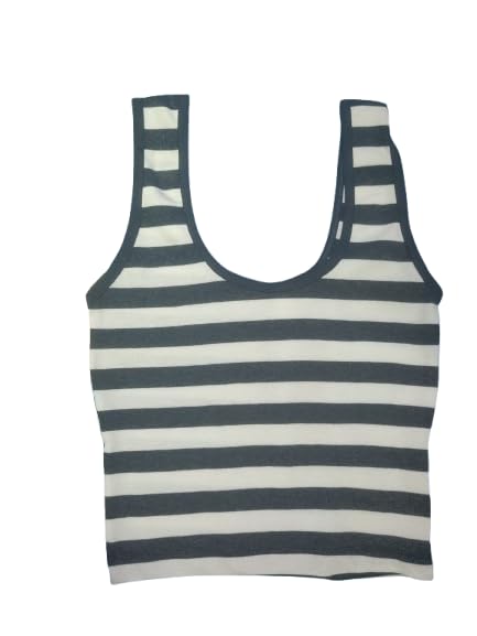 OK INTERPRISES Sando Slip Striped Tank Top, Black and White, Size M-picture-20