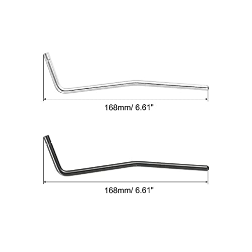 PATIKIL Guitar Tremolo Arm Bridge Bar Metal Rocker Silver Black for Most Tremolo Bridge System Pack of 2 - Image 2