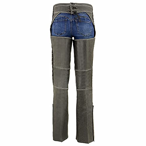 Image of Milwaukee Leather Premium Leather Motorcycle Riding Chaps for Women Bikers