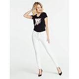 Guess SS VN Icon tee Camiseta, Negro, L para Mujer