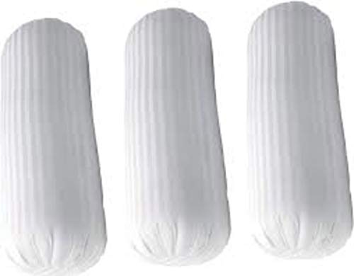 Oyasumi Cotton Round Bolster Set Bed/Sofa/Deewan Pillow Soft and Fluffy White Bolster for Neck and Back Support Size 22"X8" inches, Pack of 3