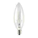 Bulbrite KR60CTC/32 60W Krystal Touch Torpedo Chandelier Bulb (B10), Candelabra Base, 10 Pack