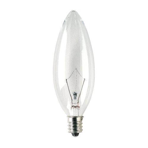 Bulbrite KR60CTC/32-10PK 60W Krystal Touch Torpedo Chandelier Bulb (B10), Candelabra Base, 10 Pack