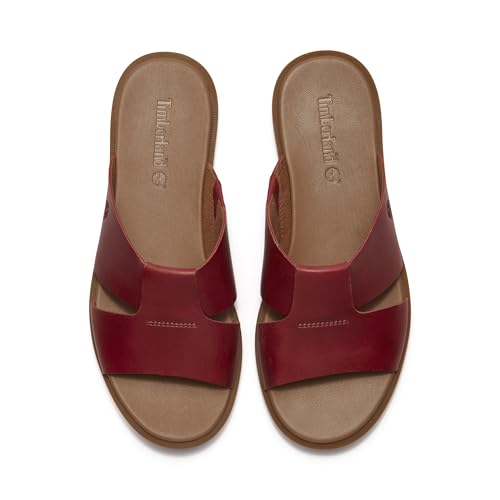 Timberland Timberland Women's Calista Bay Slide Sandal, Medium Red Full Grain, 9.5 M US