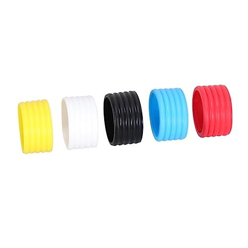 GANAZONO 5Pcs Tennis Racket Grip Bands Super Absorbent Overgrip for Racquet Sports Yellow Red Blue Black White for Humid Conditions Fits Tennis Squash