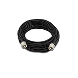 fmuser 50ft RG58 Coaxial Cable, PL259 UHF Male to Male 50 Ohm CB Coax Cable for CB Radio, Ham Radio, Antenna
