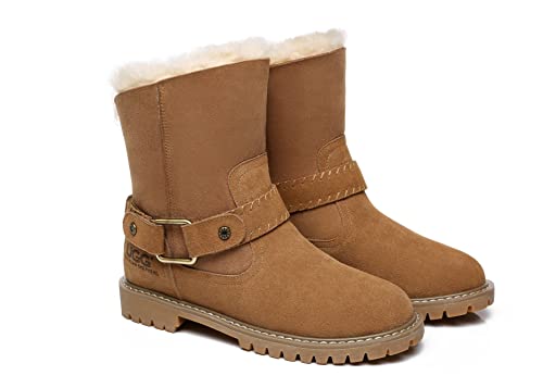 UGG AUSTRALIAN SHEPHERD Sarah Mid Calf Fashion Ugg Boots Women Boot Chestnut AU Ladies 7 / AU Men 5 / EU 38
