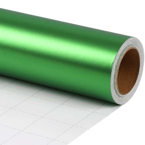 LaRibbons Green Matte Metallic Christmas Wrapping Paper Jumbo Roll