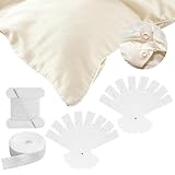 Heclia 16 Pairs Duvet Snaps to Hold Comforter Duvet Clips Fasteners Inside, Hidden Button Design Keeps Comforter from Shifting, Convenient Reusable Fixed Duvets Cover Clips for Quilt Hold On (White)