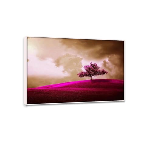 Impression nature sur toile anti-reflet avec cadre blanc pour salon sombre