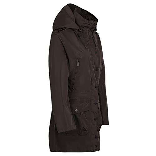 Knuffelwuff Damen Übergangsjacke - Leichte wasserdichte Jacke Lexington Größe: M / 38 Coffee - Atmungsaktive Regenjacke mit extra vielen Taschen für Outdoor, Wandern, Reisen, Gassi gehen