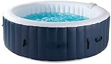 VONLUCE Jacuzzi Spa Gonfiabile Vasca Retonda 1000L con Pompa d'Aria Vasca Idromassaggio per Interni ed Esterni con 140 Getti Massaggianti (Blu-2.1m)