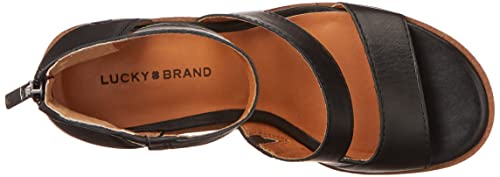 Lucky Brand Women's Valka Ankle Strap High Heel Sandal Heeled, Black, 8 #TOP4