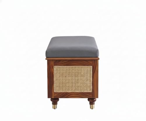Image of MISAN Storage Boston Rattan Storage Trunk Box - Stylish & Practical Brown Wooden Chest for Home Organization | Versatile Storage Solution with Elegant Woven Design (A-Hony)