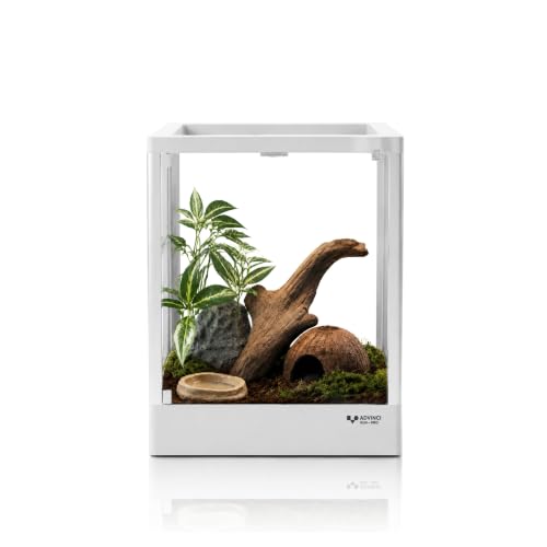 ADVINCI Reptile Terrarium 12x12x16 9.5 Gallon Aluminum Frame Full Glass Tank Enclosure for Small Reptiles Geckos Frogs Lizards Snakes Spiders Turtles Vertical Rainforest Habitat