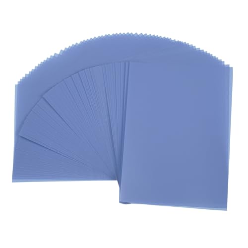 Papel vitela azul aciano de 100g espesor intermedio de 27.9x21.6cm con texturas translúcidas